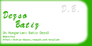 dezso batiz business card